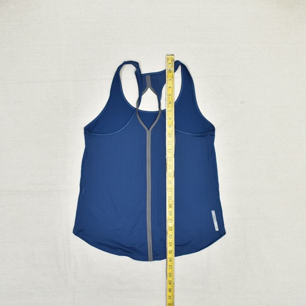 Under Armour Women Tank Top Crew Neck Sleeveless Polyester Blue Size L - Picture 6 of 8